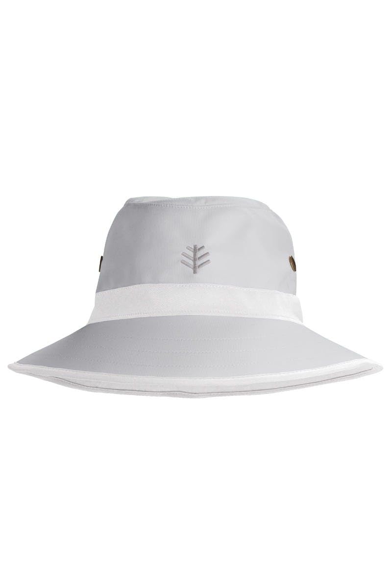 Coolibar Wide Brim Golf Hat - UPF 50+ Sun Protection - Matchplay in Silver/White - Image 2